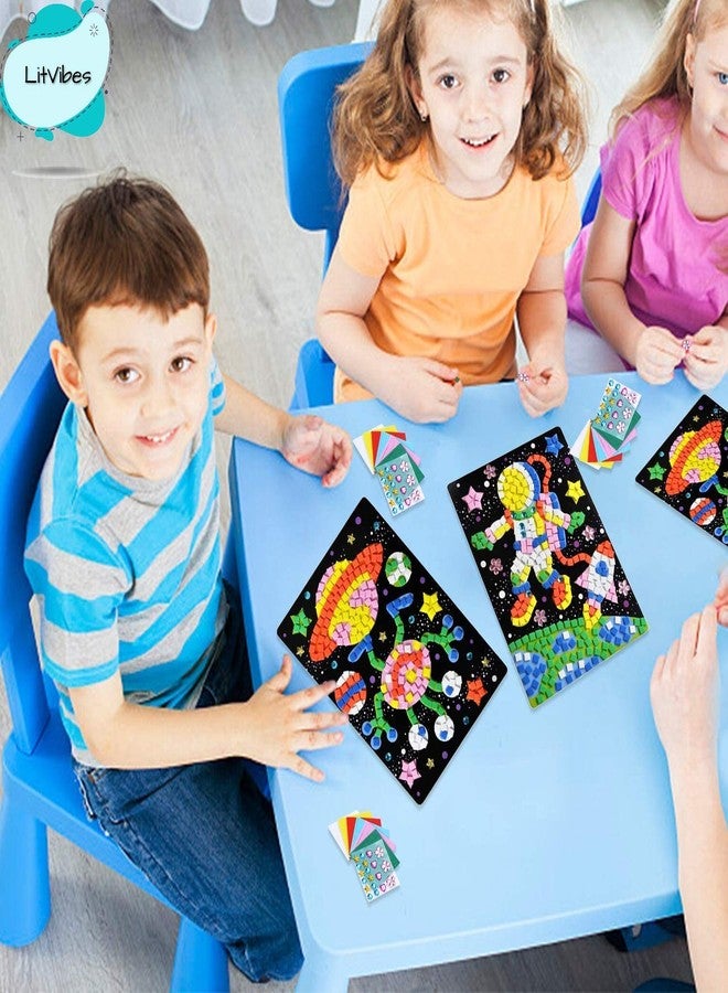 LitVibes Mosaic Sticker Creative Art DIY Set Foam Handmade Sticky Art Crafts Kits Multi Color for Kids/Teenagers- Set of 2 (Random Designs) - Image 4